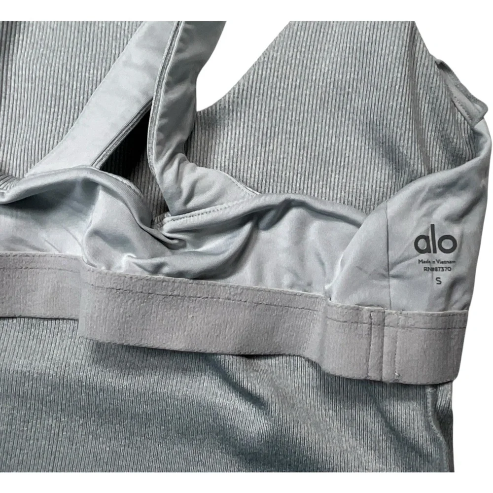 Alo Yoga Elevate Ribbed Crossover Tank Shadow‎ Grey Size Small